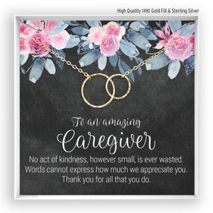 Cadeaux pour aidants naturels, cadeau pour une garderie, remerciement pour aidants naturels, collier pour aidants naturels, remerciements pour aidants naturels, carte-cadeau, or 14 ct, argent rose