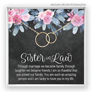Sister in Law Gift, Sister in Law Wedding Gift, Sister in Law Necklace, Sister in Law Birthday Gift, in 14kt Gold Fill, Rose Gold, Silver BF