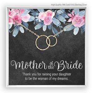 Mother of the Bride Gift Necklace, Bridal Party, Wedding Gift, Future Son, MOB, Jewelry, 14kt Gold Filled, Rose Gold, Silver BFS
