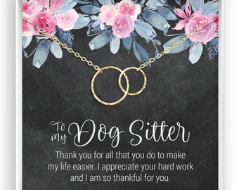 Dog Sitter Gift, Dog Walker Gift, Pet Sitter Gift, Dog Sitter Thank You, Dog Babysitter, Pet Caretaker, in 14kt Gold Filled, Rose, Silver