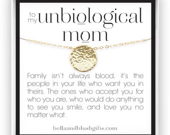 Unbiological Mom Gift, Stepmom Gift, Other Mother, Bonus Mom, Second Mom, Foster Mom, Mother in Law, 14kt Gold Filled, Rose, Sterling Silver