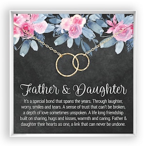 Father and Daughter Necklace, Daughter Gift, Mother's Day Gift, Jewelry for Daughter, Gift from Dad, in 14kt Gold Filled, Rose Gold, Silver