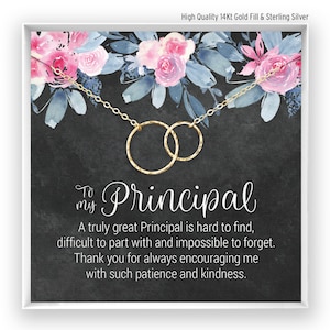 Principal Gift, Gift from Student, Principal Necklace, Administrator Gift, Thank You Gift, End of Year Gift, in 14kt Gold Filled Rose Silver