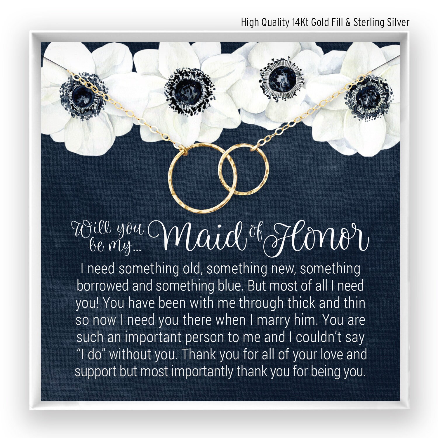 Maid of Honor Gift Necklace, Maid of Honor Proposal, Will you be my M…