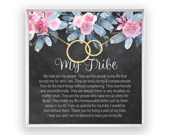 Tribe Gift, Tribe Necklace, Bridesmaid Necklace, Best Friends Jewelry, Birthday Gift, Christmas Gift, 14kt Gold Filled, Rose, Silver BF