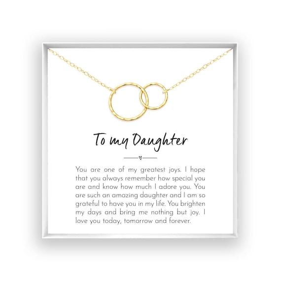 Daughter Necklace Gift for Daughter Jewelry for Mother Daughter Birthday Gift for Christmas, Meaningful Gift, 14kt Gold Filled Rose Silver W
