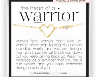 Warrior Gift, Survivor Jewelry, Recovery Necklace, Warrior Necklace, Inspirational Gift, Strength Gift, 14kt Gold Filled & Sterling Silver