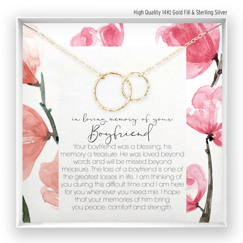 Loss of Boyfriend Gift Grief Gift Boyfriend Remembrance Necklace Boyfriend Memorial Gift Keepsake Gift Bereavement Sympathy Gift