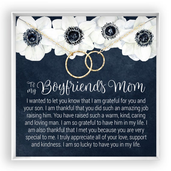 To My Boyfriend's Mom Necklace, Gift for Boyfriend Mother, Birthday Gift  Christmas Gift for Boyfriends Mom 