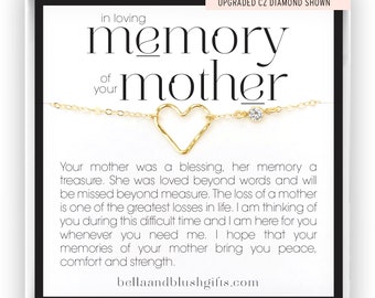 Loss of Mother Gift, Grief Gift, Sympathy Gift, Mother Remembrance Necklace, Mother Memorial Gift, Bereavement Keepsake, Heart Necklace