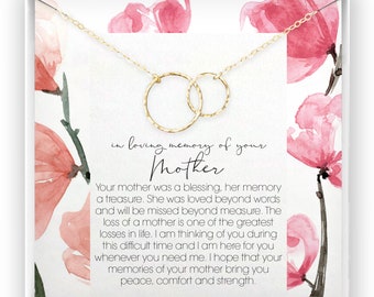 Loss of Mother Gift, Grief Gift, Sympathy Gift, Mom Remembrance Necklace, Mother Memorial Gift, Gift for Daughter Son, Bereavement Keepsake