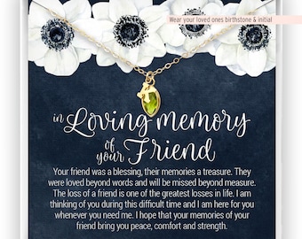 Loss of Friend Gift, Grief Gift, Sympathy Gift, Friend Remembrance Necklace, Friend Memorial Gift, Bereavement Keepsake, Sorry for Your Loss