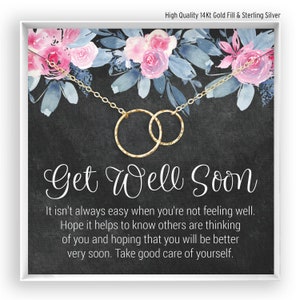 Get Well Gift, Illness Jewelry, Surgery Gift, Thinking of You Gift, Feel Better, Sickness, Cheer Up, Recovery 14kt Gold Fill Rose, Silver BF