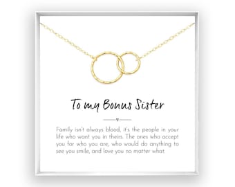Bonus Sister Gift, Sister in Law Gift, Sister of The Groom, Wedding, Thank You, Bridesmaid, Bridal Shower, in 14kt Gold Fill, Rose, Silver W