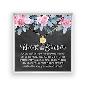 Aunt of the Groom Gift, Wedding Gift from Bride and Groom, Aunt Necklace, Thank You Gift, Bridal Party Gift, 14kt Gold Fill, Rose, Silver BF