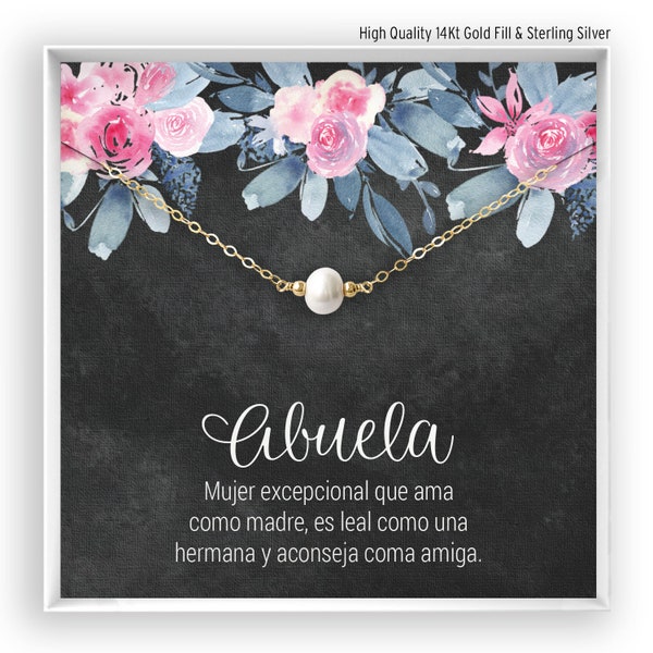 Abuela Gift, Collar De Perlas, Joyería Para, Collar Para Abuela, Regalo Para Abuela, Presente Para La Abuela, 14kt Gold Filled, Rose, Silver