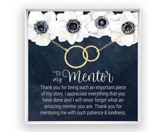 Mentor Gift Necklace, Mentor Thank You, Mentor Appreciation, Advisor, Colleague, Protege, Life Coach, 14kt Gold Filled, Rose, Silver NF