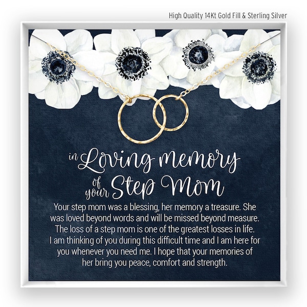 Loss of Step Mom Gift, Grief Gift, Sympathy Gift, Stepmother Remembrance Necklace, Step Mom Memorial Gift, Bereavement Gift Jewelry Keepsake