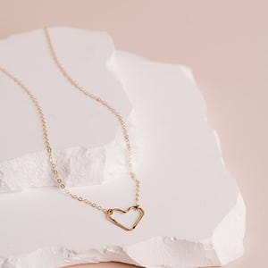 18th Birthday Gift for Girls, Open Heart Necklace, Gift for 18 Year Old Girl, Heart Bracelet, 18 Birthday Jewelry, Gold Fill Rose Silver BW image 10