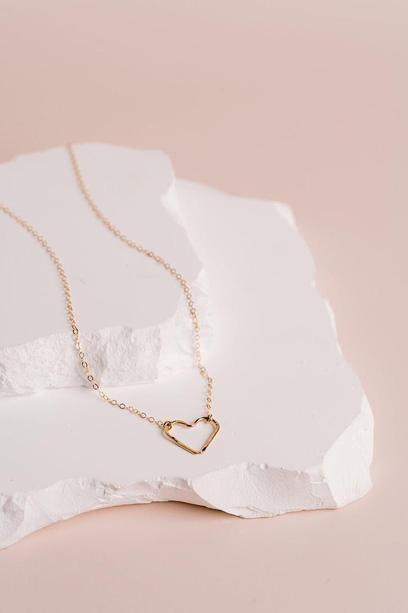 18th Birthday Gift for Girls, Open Heart Necklace, Gift for 18 Year Old Girl, Heart Bracelet, 18 Birthday Jewelry, Gold Fill Rose Silver BW image 10