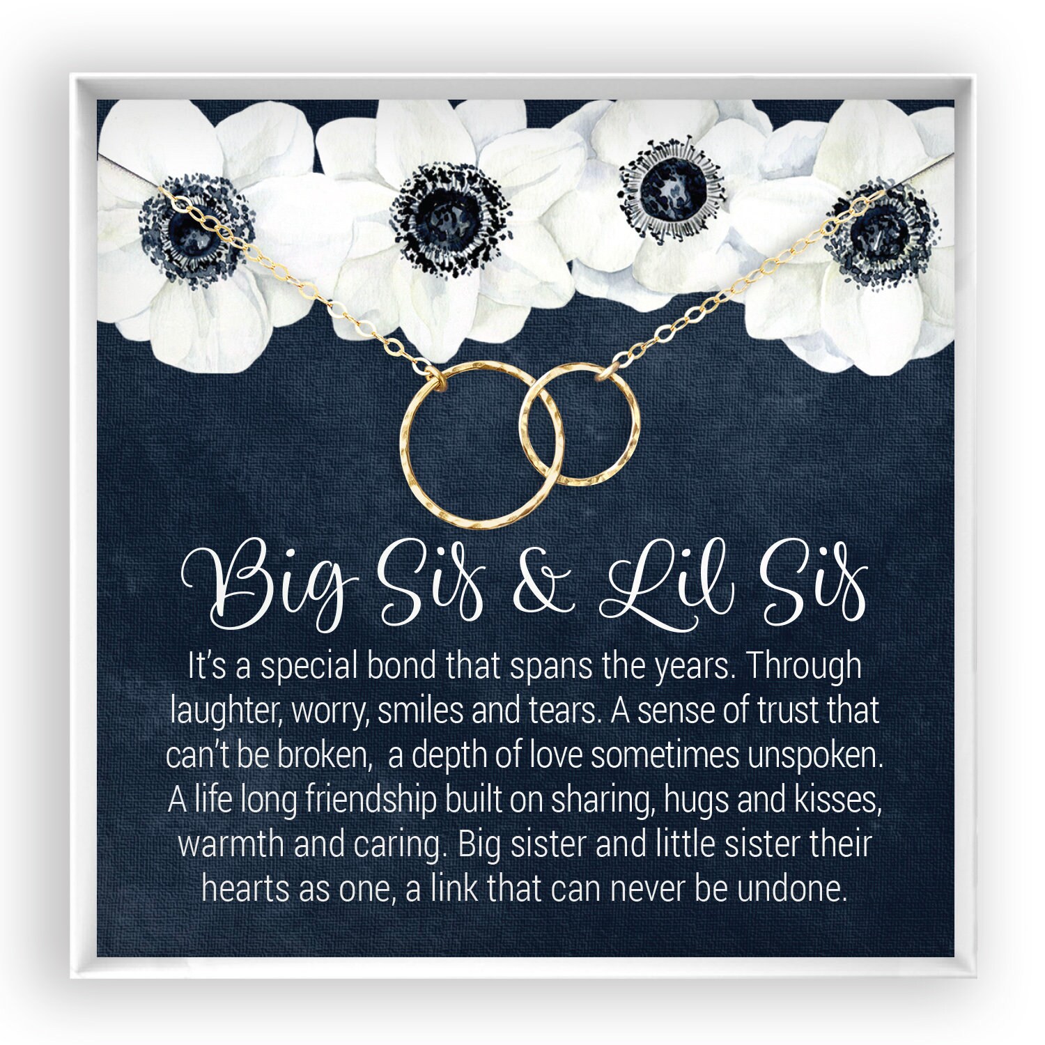 Big Sister & Little Sister Necklace, Big Sis Lil Sis Gift, Matching S…