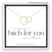 Funny Gift for Friend, Sister, Best Friend, Woman Necklace, I’d Shank a Bitch for You, Funny Birthday Gift, 14kt Gold Filled, Rose, Silver 