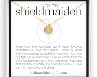 Shieldmaiden Necklace, Personalized Wife Gift, Gift for Girlfriend, Shield-maiden Gift, Birthday Gift, Anniversary Gift, Engraved Necklace