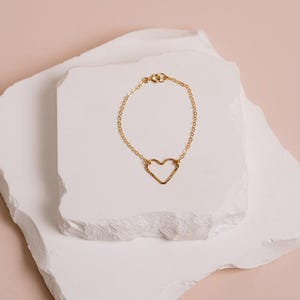 18th Birthday Gift for Girls, Open Heart Necklace, Gift for 18 Year Old Girl, Heart Bracelet, 18 Birthday Jewelry, Gold Fill Rose Silver BW image 9