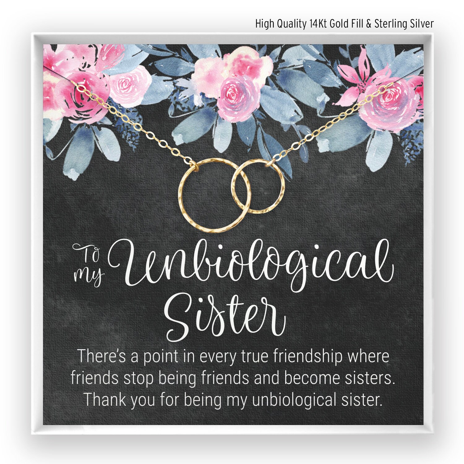 Unbiological Sister Gift, Best Friend Necklace, Big Little Sorority, …