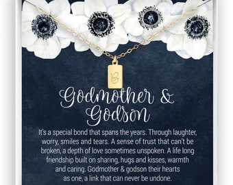 Godmother & Godson Necklace, Godmother Gift, Gift for Godmother from Godson, Personalized Jewelry for Godmother, 14kt Gold Filled, Silver