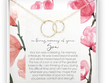 Loss of Son Gift, Grief Gift, Sympathy Gift, Son Remembrance Necklace, Son Memorial Gift, Grieving Mother, Bereavement, Sorry for Your Loss
