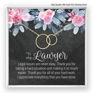 Lawyer Gift, Attorney Gift, Thank You Gift, Lawyer Necklace, Lawyer Appreciation, Female Lawyer Gift, in 14kt Gold Filled, Rose Gold, Silver