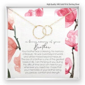 Loss of Brother Gift, Grief Gift, Sympathy Gift, Brother Remembrance Necklace, Brother Memorial Gift, Bereavement Condolence Keepsake Grief