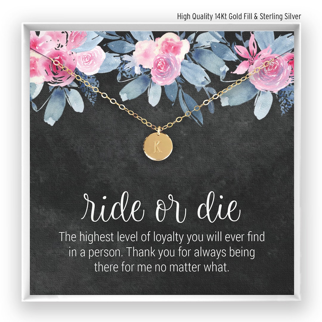 Ride or Die Gift, Matching Friendship Necklaces, Ride or Die Necklace ...