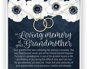 Loss of Grandmother, Memorial Gift, Sympathy Gift, Remembrance Necklace, Grandma Keepsake, Bereavement Gift, Condolence Bereavement Keepsake