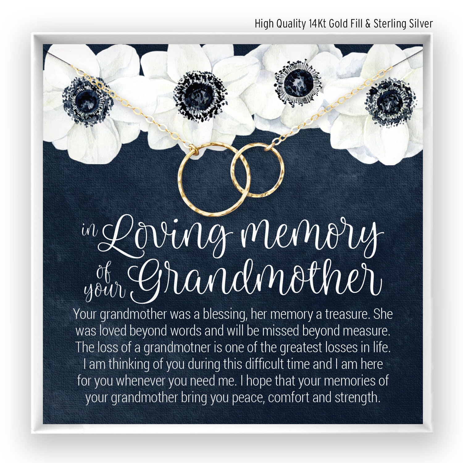 Memorial jewelry for loss of grandmother deals