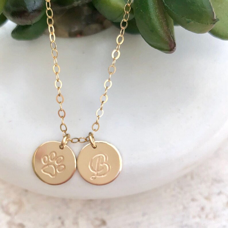 Pet Remembrance Jewelry Personalized Dog Necklace Paw Print Etsy