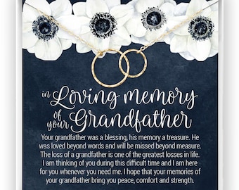 Loss of Grandfather, Memorial Gift, Sympathy Gift, Remembrance Necklace, Grandpa Grief Gift, Bereavement Gift, In Loving Memory Keepsake