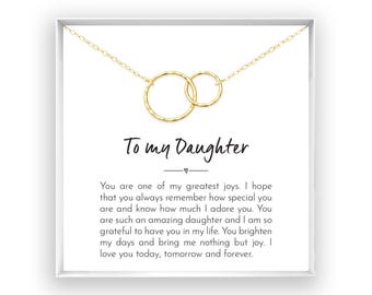 Daughter Necklace Gift for Daughter Jewelry for Mother Daughter Birthday Gift for Christmas, Meaningful Gift, 14kt Gold Filled Rose Silver W