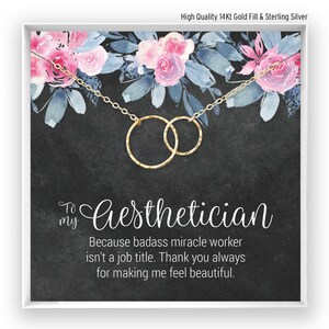 Aesthetician Gift, Thank You Gift, Aesthetician Jewelry, Esthetician Gift, Birthday Gift, Appreciation, 14kt Gold Filled, Rose Gold, Silver