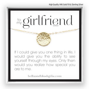 Girlfriend Necklace, Girlfriend Gift, Anniversary Gift for Girlfriend, Gift for Girlfriend, Birthday Gift, in 14kt Gold Filled, Silver, Rose