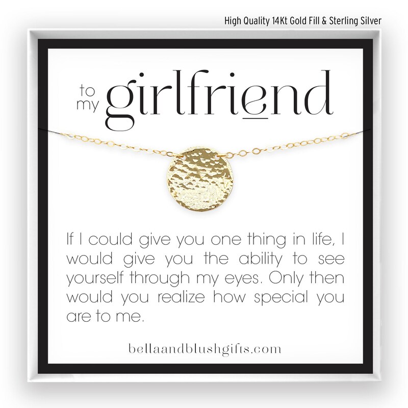 To My Girlfriend Heart Pendant Necklace – Sterling Silver 9k Alloy With CZ