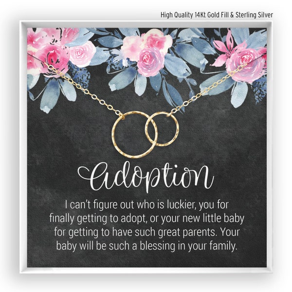 Adoption Gift, Gift for New Mom, New Child Adoption, Adoption Necklace, Congratulations, Adoption Keepsake, 14kt Gold Filled, Rose, Silver