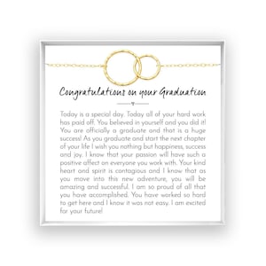 Graduation Gift Necklace, College Graduate Gift for Girls, Interlocking Circles, 14kt Gold Filled, Rose Gold or Sterling Silver