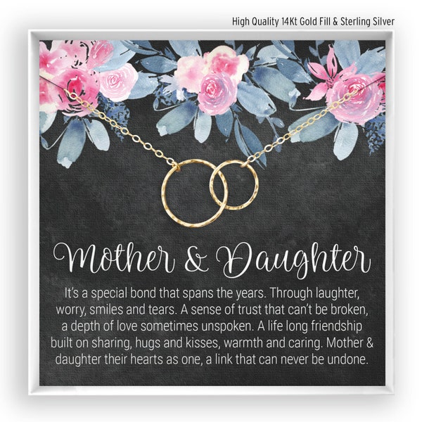 Mother Daughter Necklace, Mom Gift, Mother's Day Gift, Daughter Gift, Jewelry for Mom, Infinity Necklace, 14kt Gold Filled, Rose, Silver