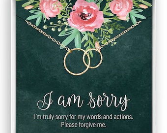 Im Sorry Gift, Apology Gift, Apology Card, Forgiveness, Boyfriend Girlfriend Wife Husband, 14kt Gold Filled, Rose Gold Fill, Sterling Silver