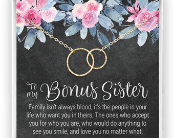 Bonus Sister Gift, Sister in Law Gift, Sister of The Groom, Wedding, Thank You, Bridesmaid, Bridal Shower, in 14kt Gold Filled, Rose, Silver