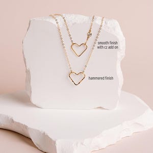 18th Birthday Gift for Girls, Open Heart Necklace, Gift for 18 Year Old Girl, Heart Bracelet, 18 Birthday Jewelry, Gold Fill Rose Silver BW image 7