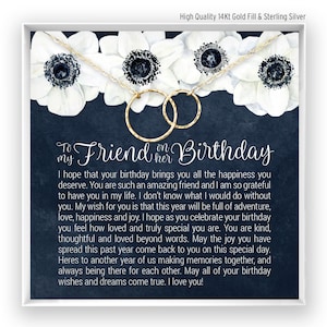 Cadeau d'anniversaire d'un ami, bijoux d'anniversaire d'un ami, collier ou bracelet d'un ami, joyeux anniversaire d'un ami, en or 14 carats, or rose ou argent