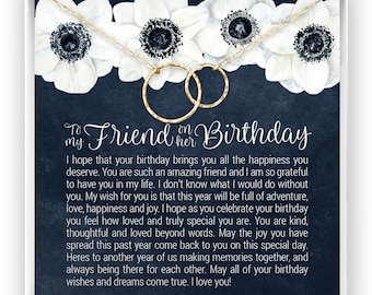 Friend Birthday Gift, Friend Birthday Jewelry, Friend Necklace or Bracelet, Happy Birthday Friend, in 14kt Gold Filled, Rose Gold, or Silver